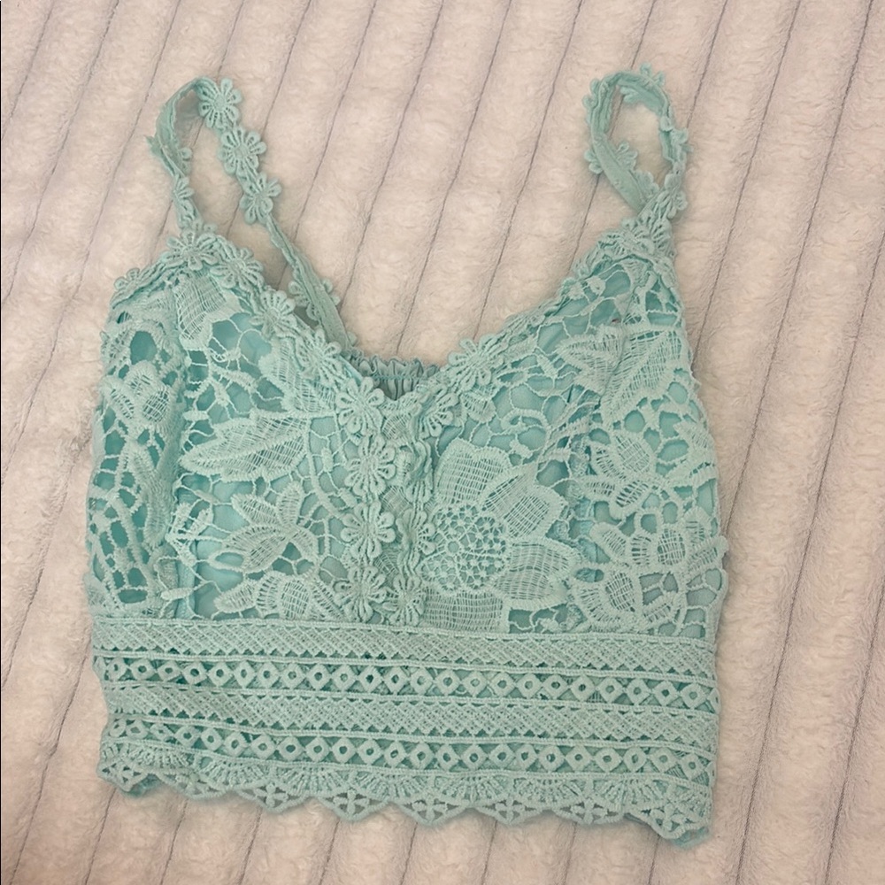 SHEIN Mint Lace Crop Top.  never worn!!!